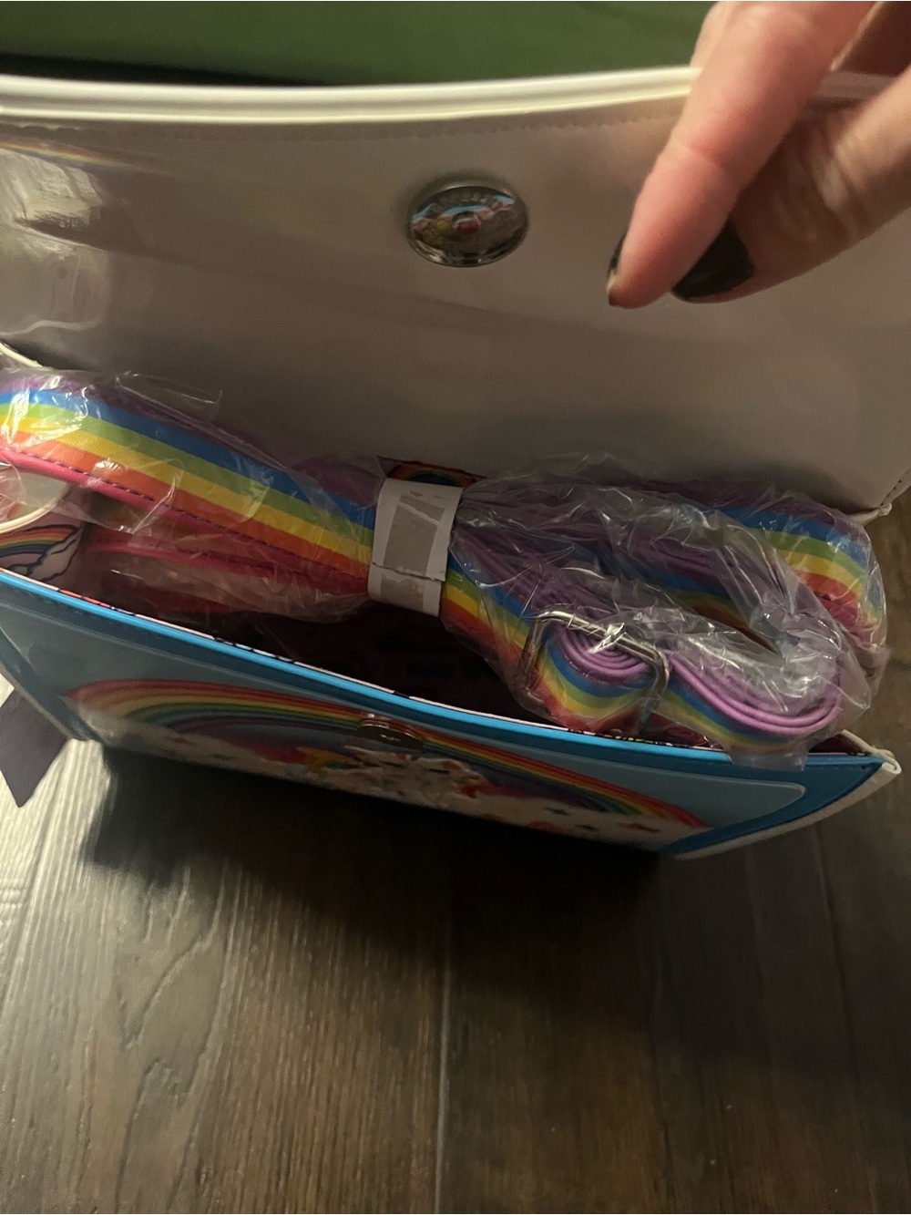 Loungefly Lisa Frank Angel Kitty Crossbody Bag - Picture 6 of 8
